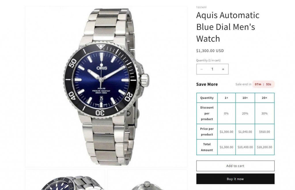 Pareto: Volume Discount & Bundles example