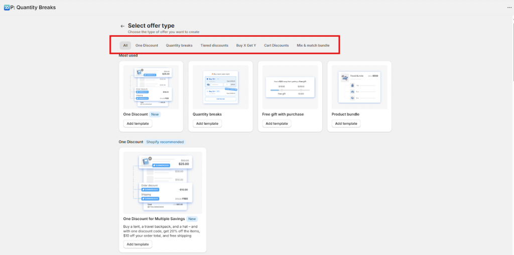 Pareto: Volume Discount & Bundles offer type