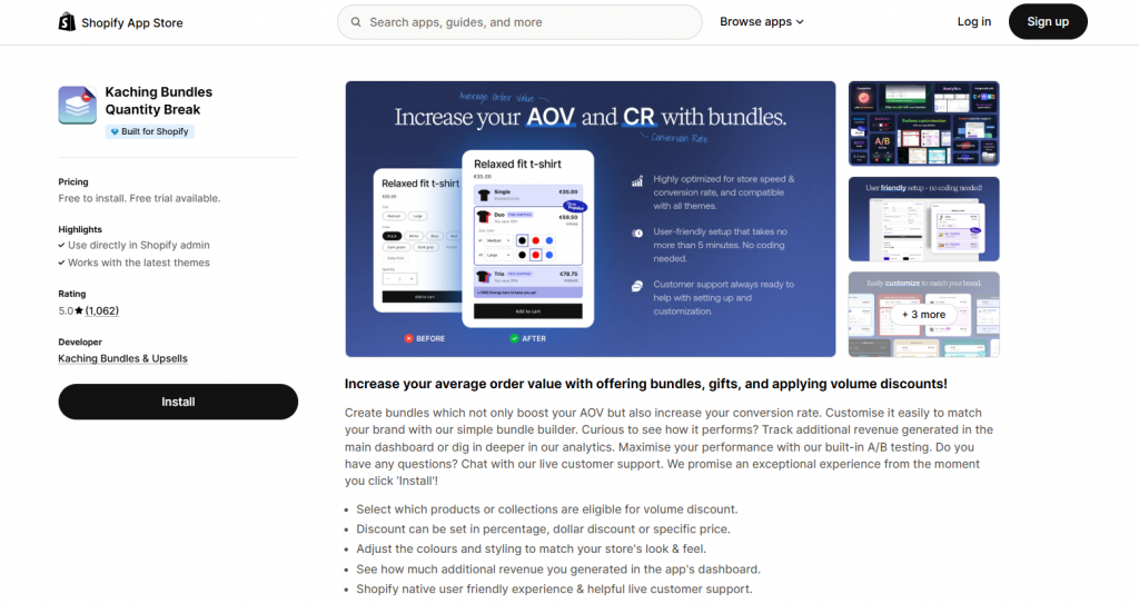 Kaching Bundle Quantity Breaks