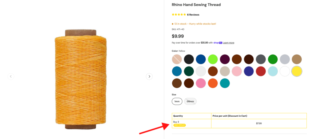 Discounts auto-applied in the cart