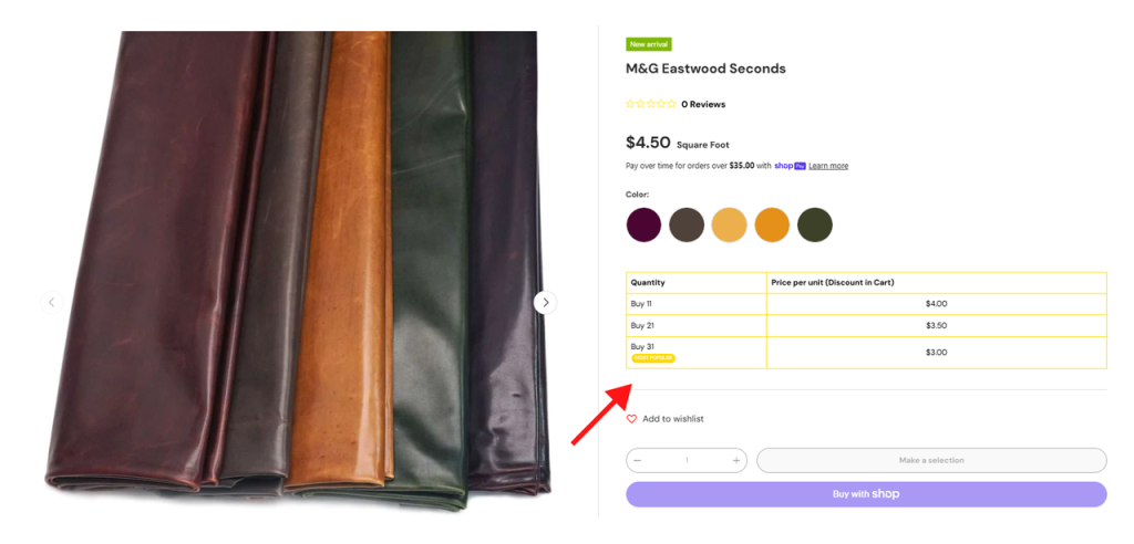 Discounts auto-applied in the cart