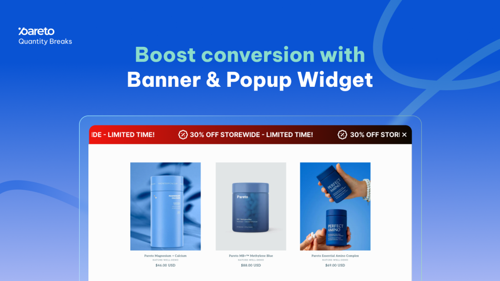 Pareto Banner and Popup Widget