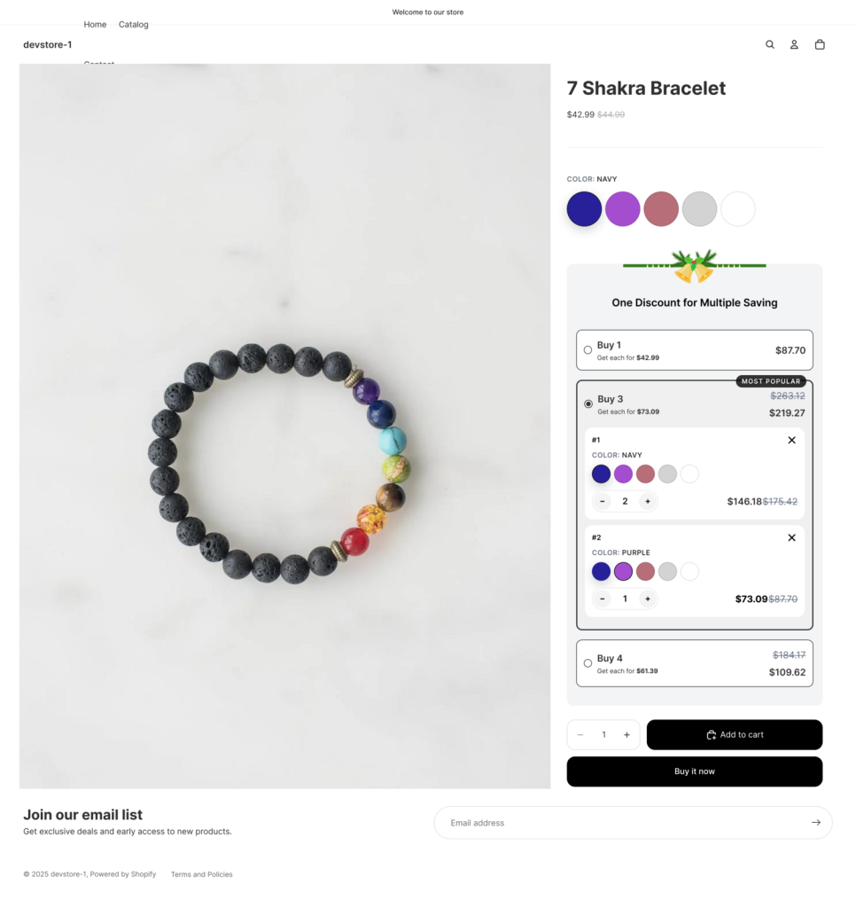Variant Selector in Pareto Quantity Breaks
