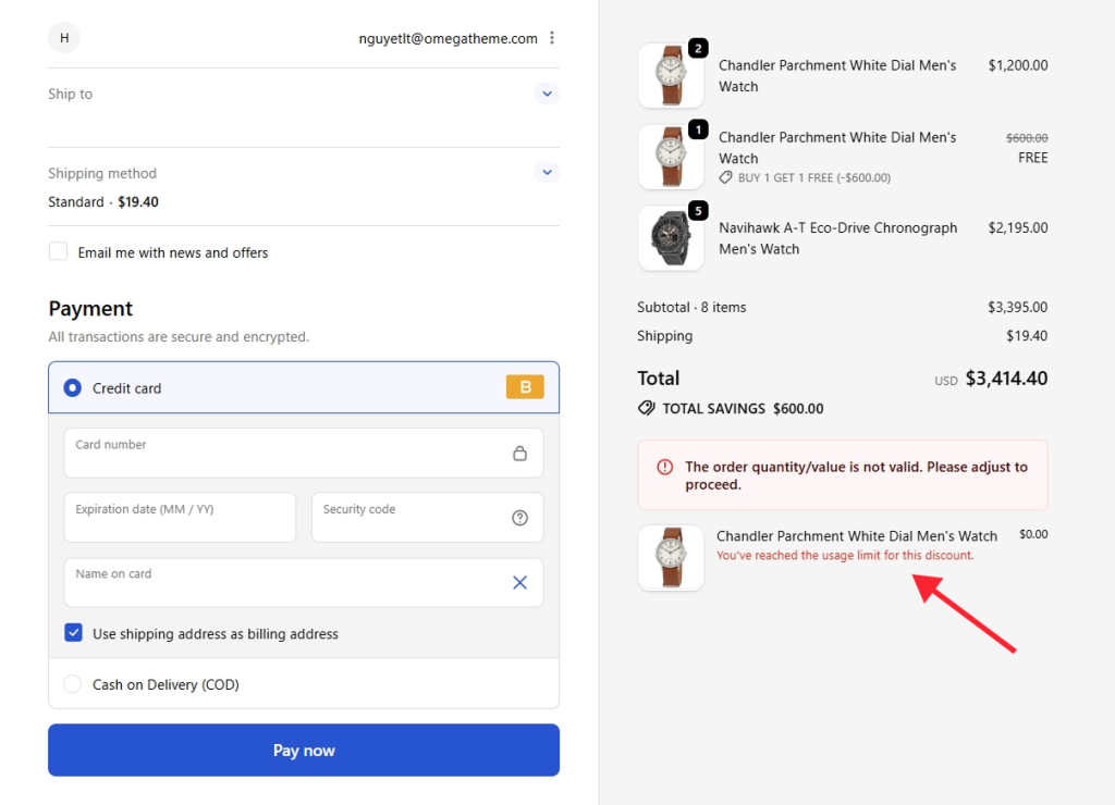 Discount Usage Limits