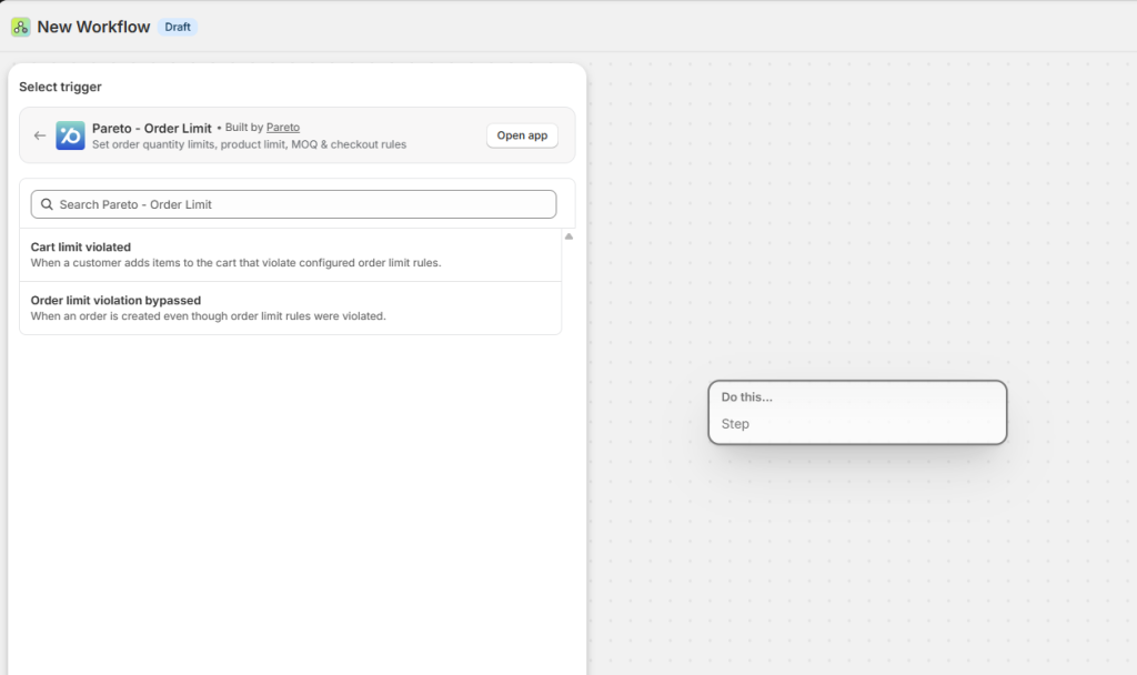 Specific triggers to start any workflow
