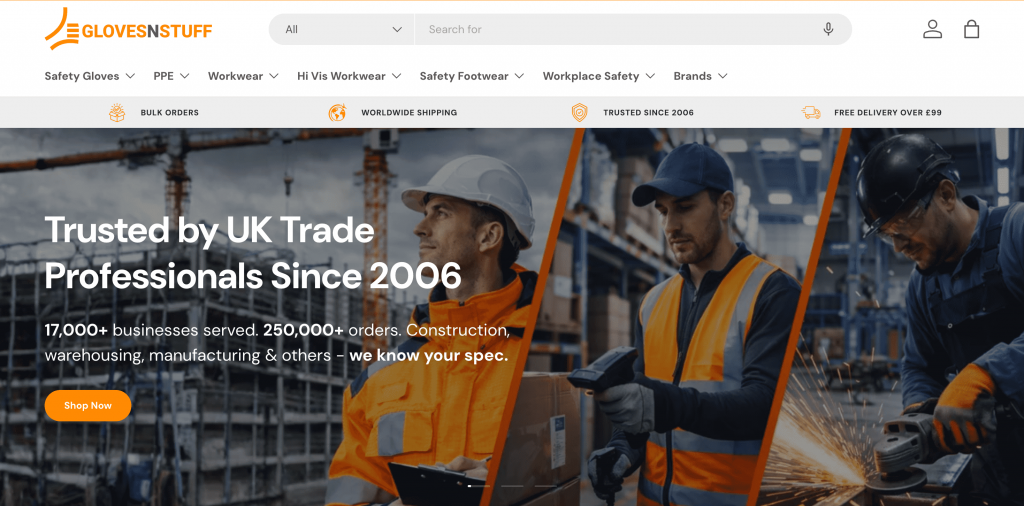 Glovesnstuff website