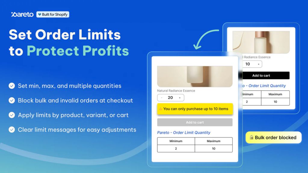 Pareto Order Limits Quantity