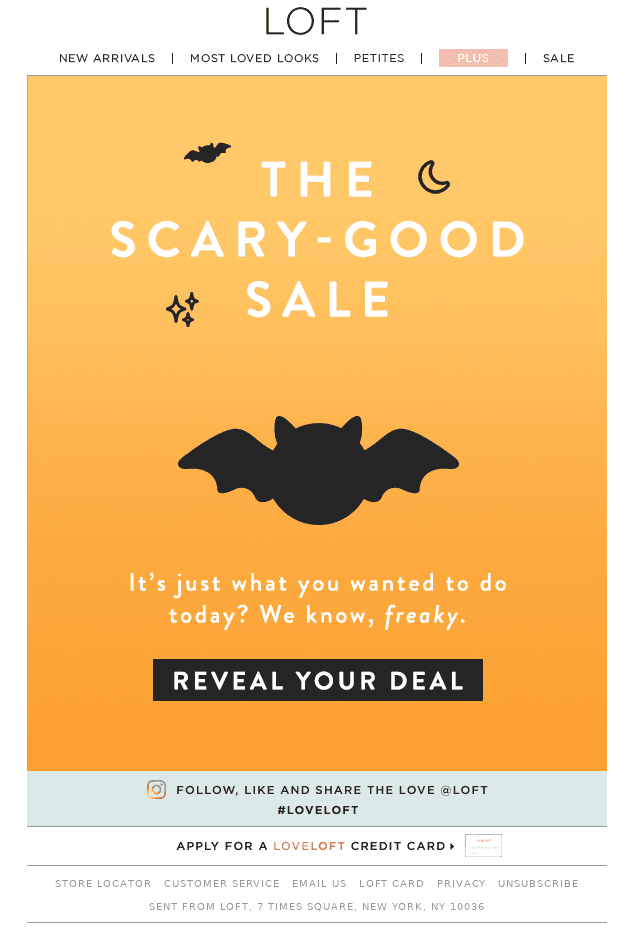 Create a mystery “trick or treat” offer