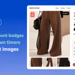 discount badges and countdown timers on product images