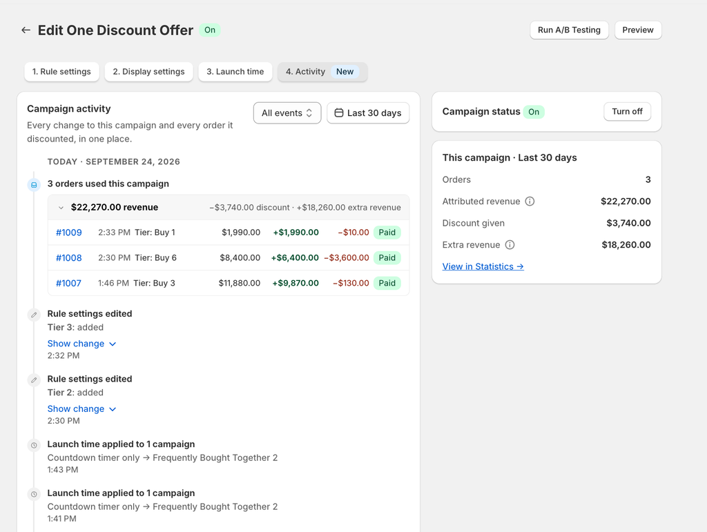 Edit One Discount Offer